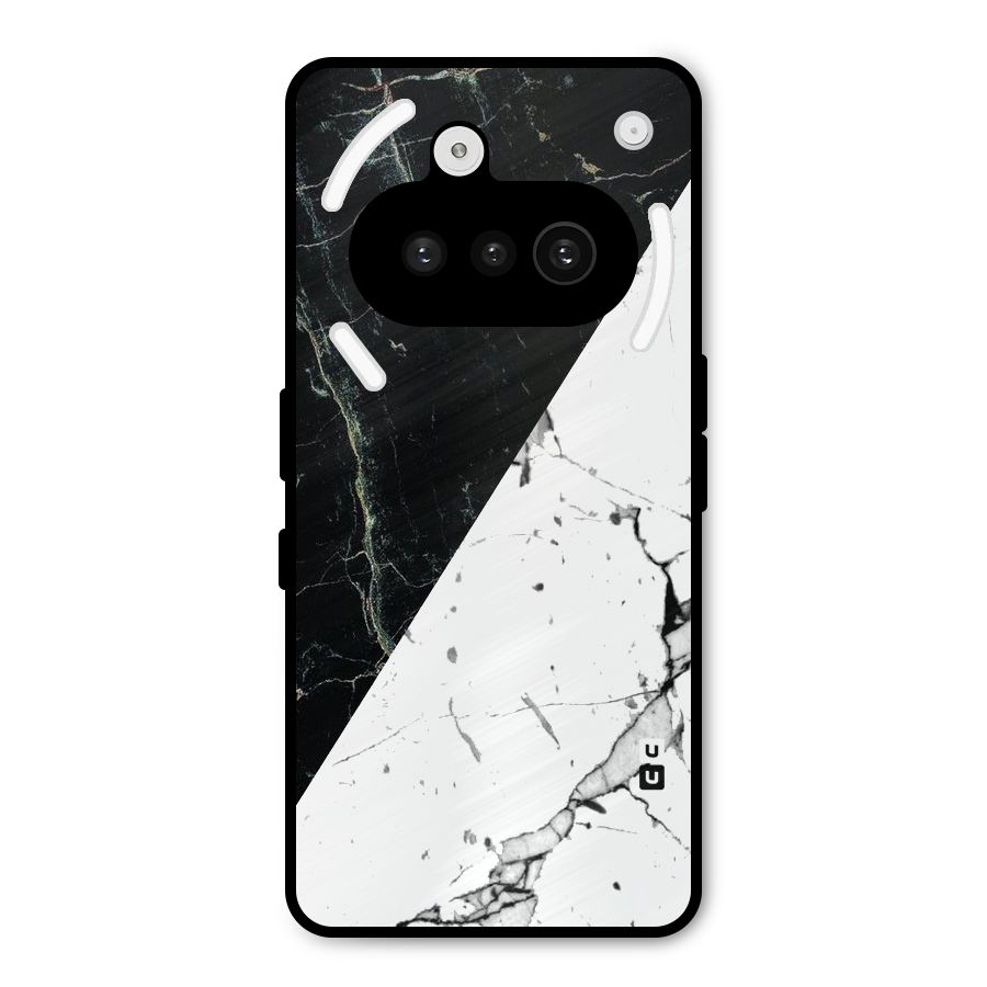 Stylish Diagonal Marble Metal Back Case for Nothing Phone 3a