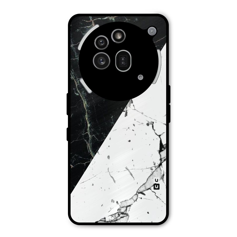 Stylish Diagonal Marble Metal Back Case for Nothing Phone 3a Pro