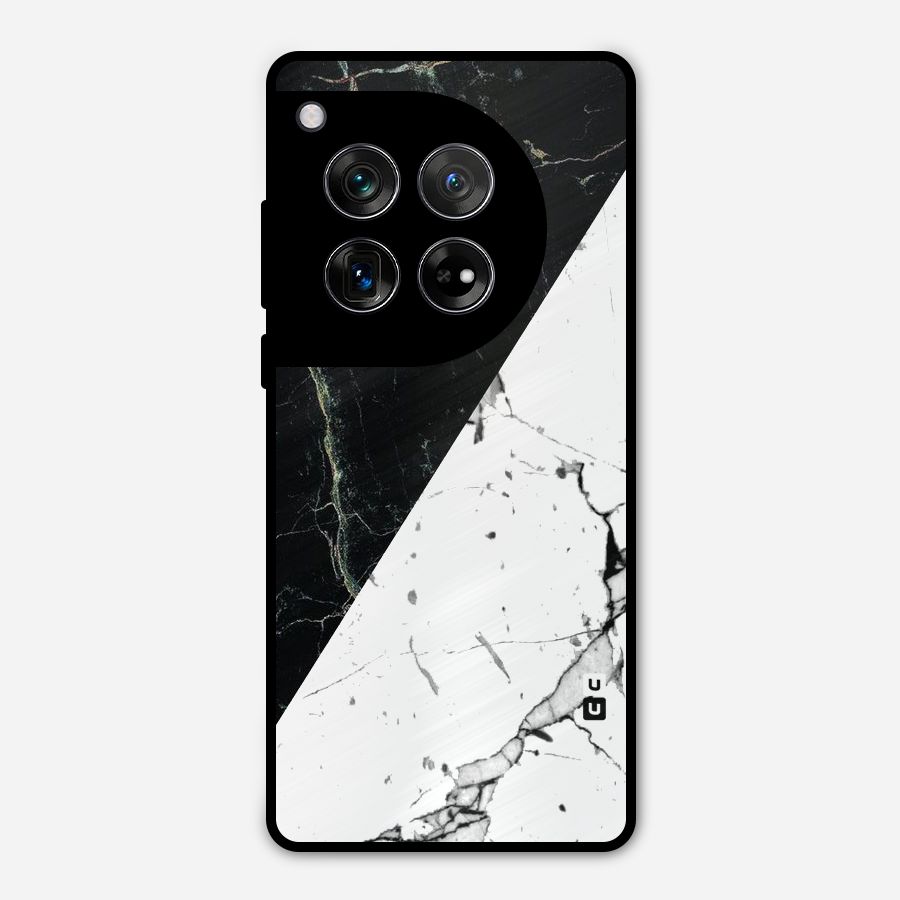 Stylish Diagonal Marble Metal Back Case for OnePlus 12