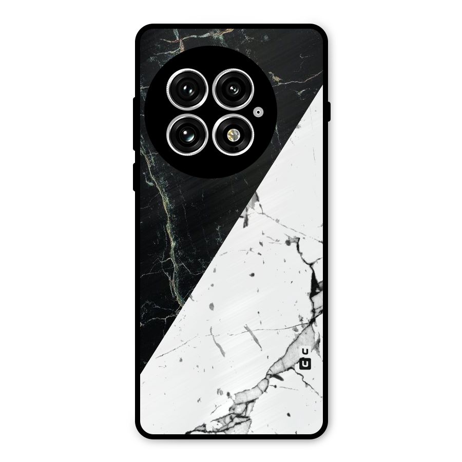 Stylish Diagonal Marble Metal Back Case for OnePlus 13