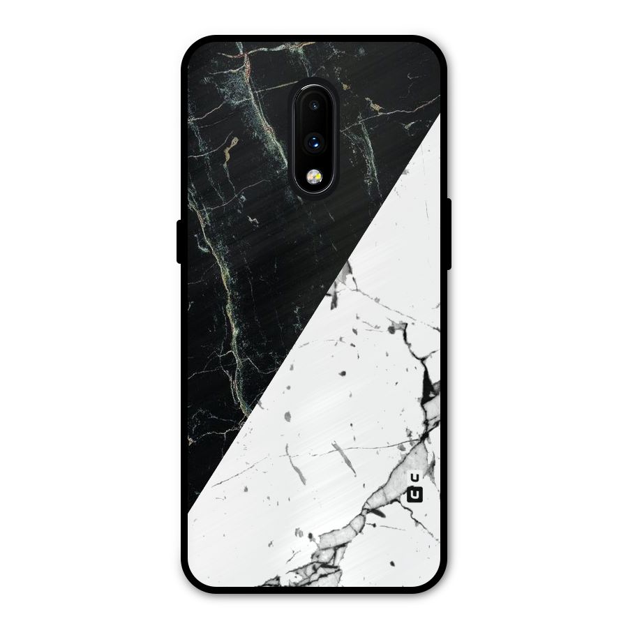 Stylish Diagonal Marble Metal Back Case for OnePlus 7