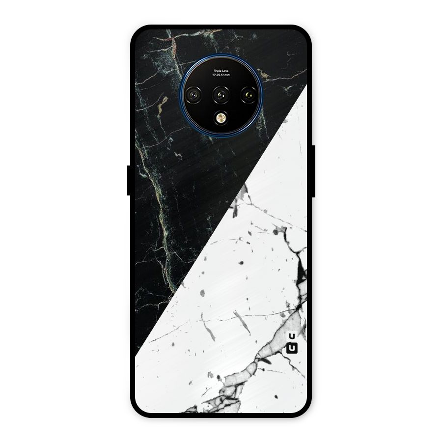 Stylish Diagonal Marble Metal Back Case for OnePlus 7T