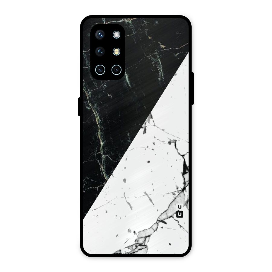 Stylish Diagonal Marble Metal Back Case for OnePlus 9R