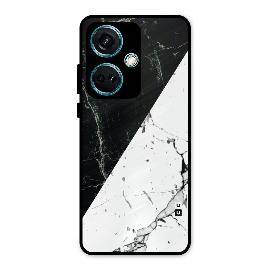 Stylish Diagonal Marble Metal Back Case for OnePlus Nord CE 3 5G