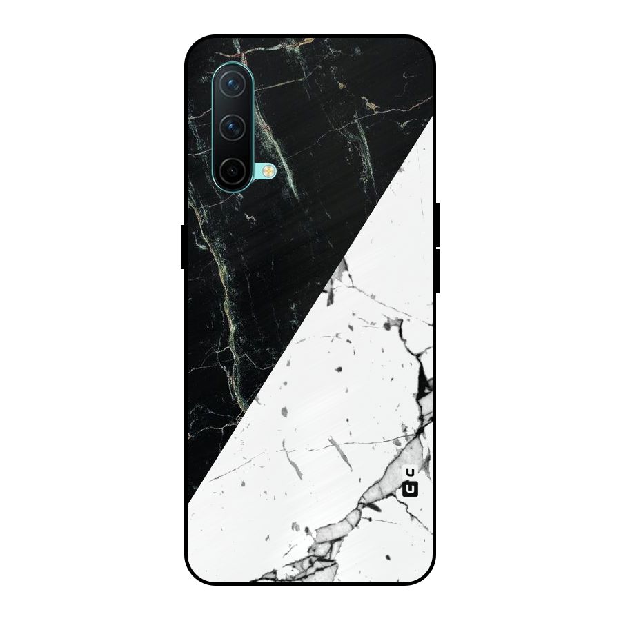 Stylish Diagonal Marble Metal Back Case for OnePlus Nord CE 5G