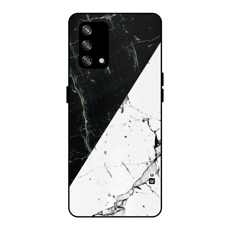 Stylish Diagonal Marble Metal Back Case for Oppo F19