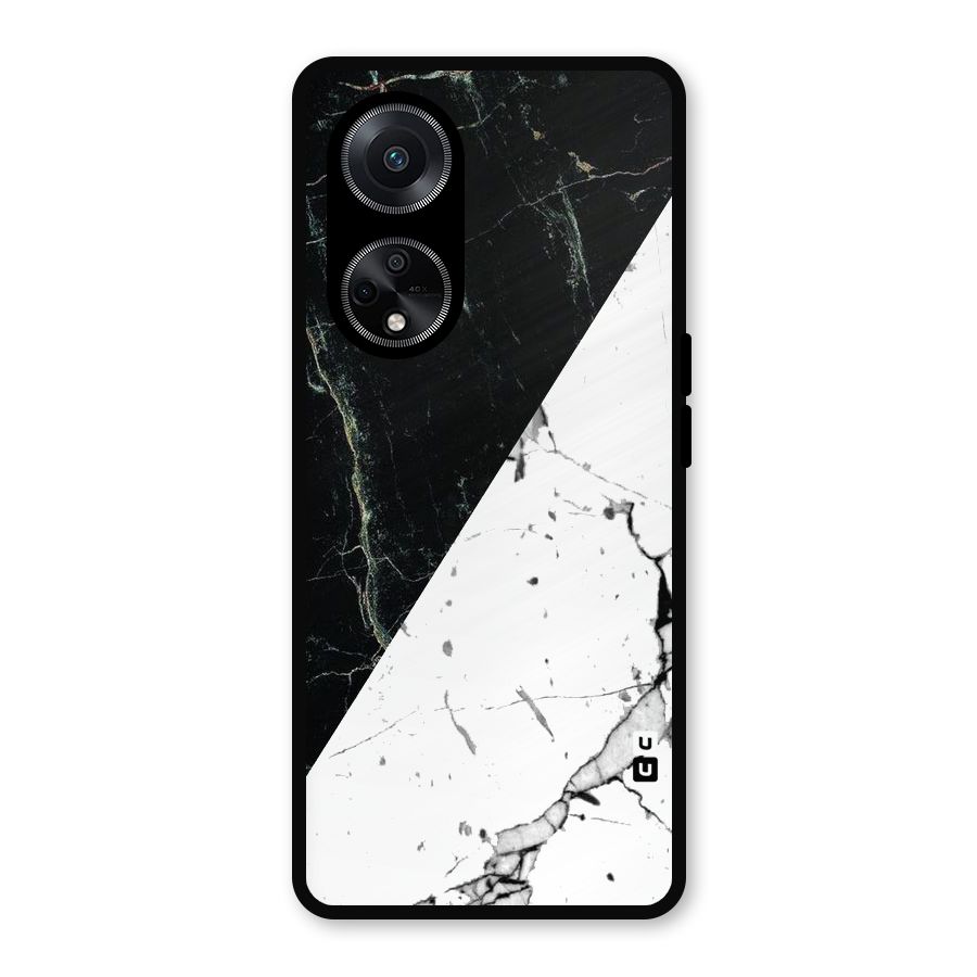 Stylish Diagonal Marble Metal Back Case for Oppo F23