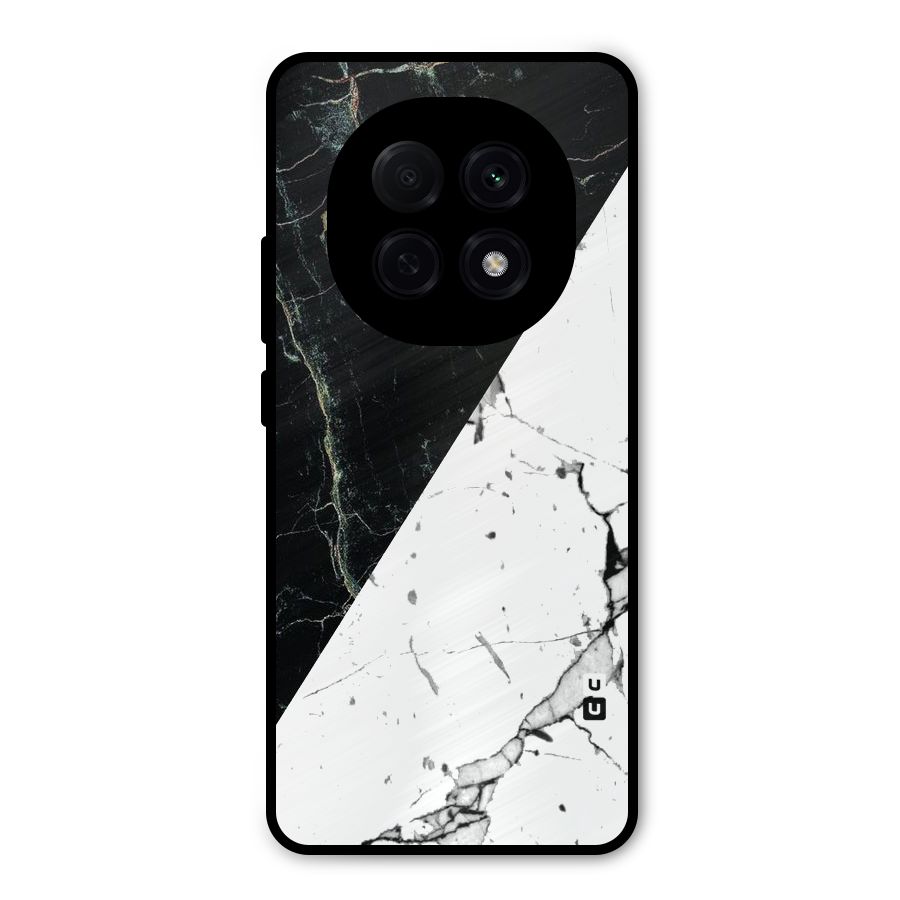 Stylish Diagonal Marble Metal Back Case for Oppo F29 Pro