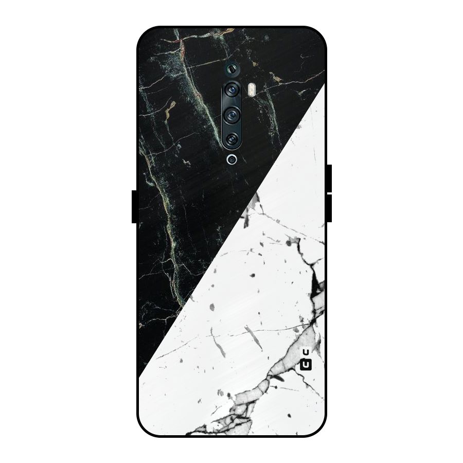 Stylish Diagonal Marble Metal Back Case for Oppo Reno2 Z