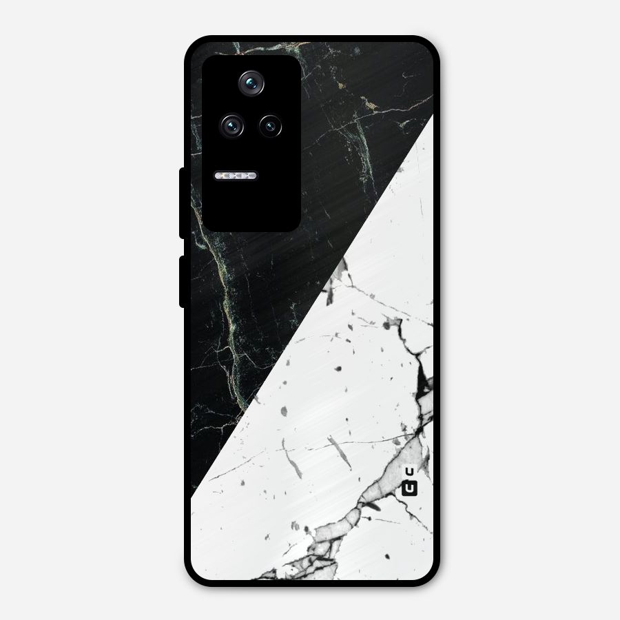 Stylish Diagonal Marble Metal Back Case for Poco F4 5G