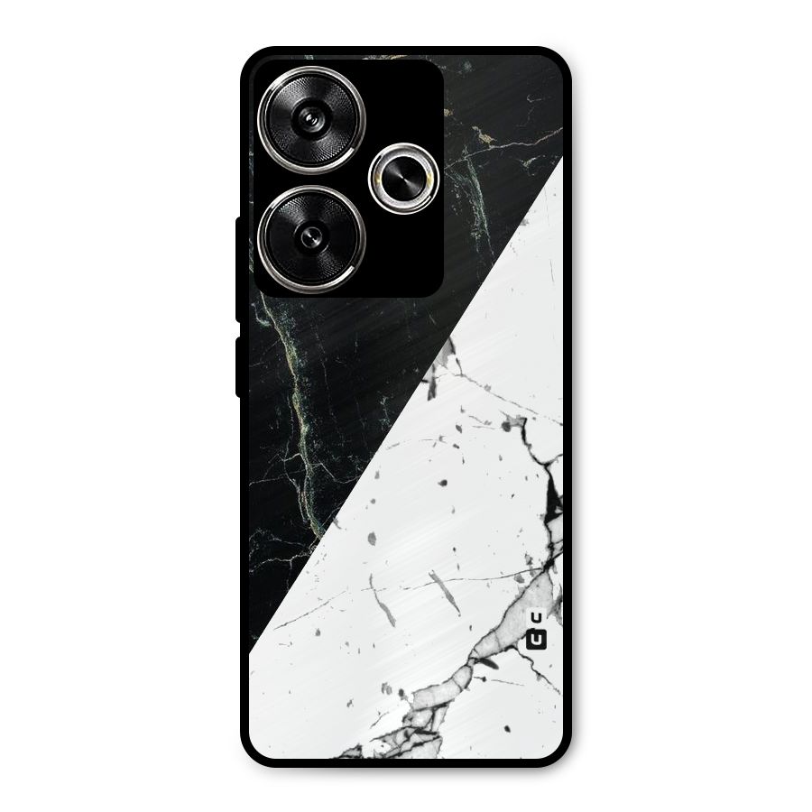 Stylish Diagonal Marble Metal Back Case for Poco F6