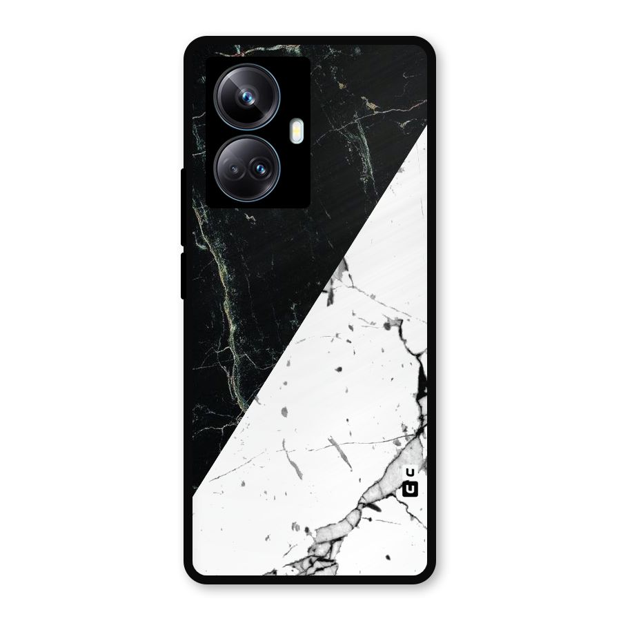 Stylish Diagonal Marble Metal Back Case for Realme 10 Pro Plus