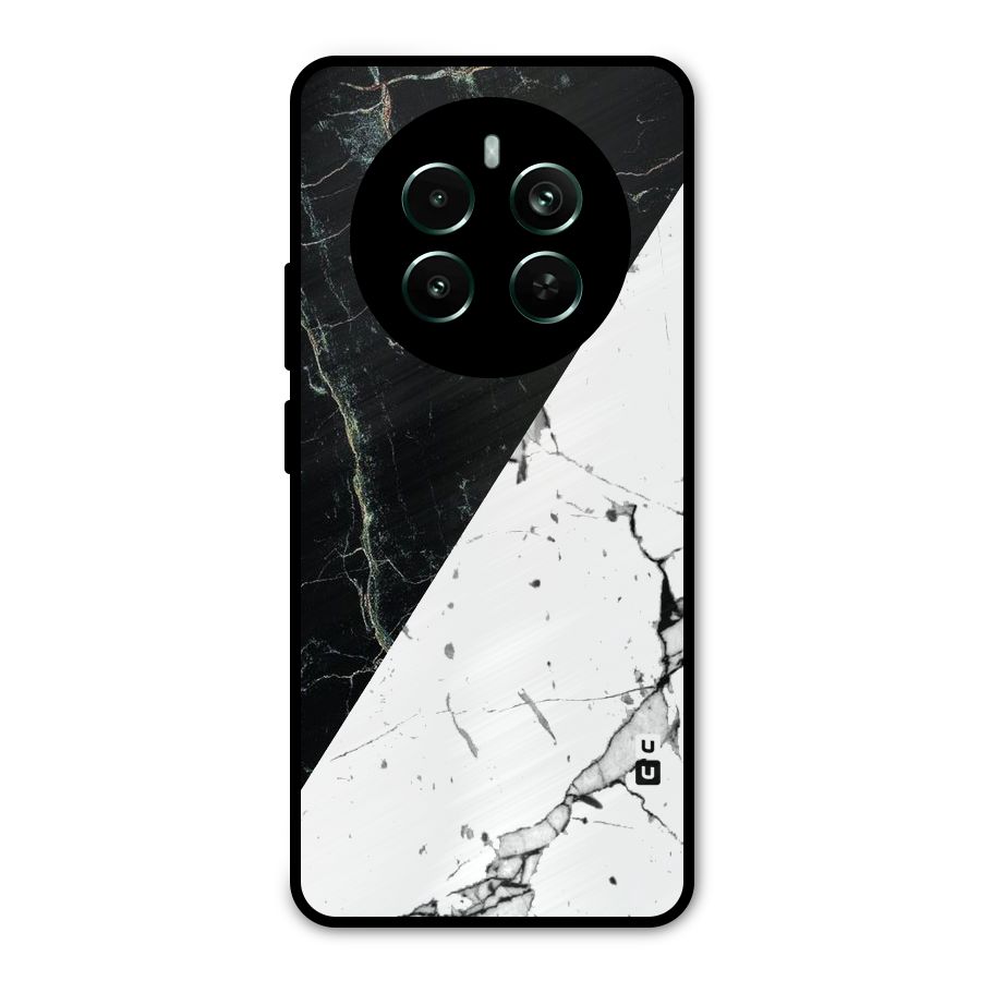 Stylish Diagonal Marble Metal Back Case for Realme 12 Pro Plus