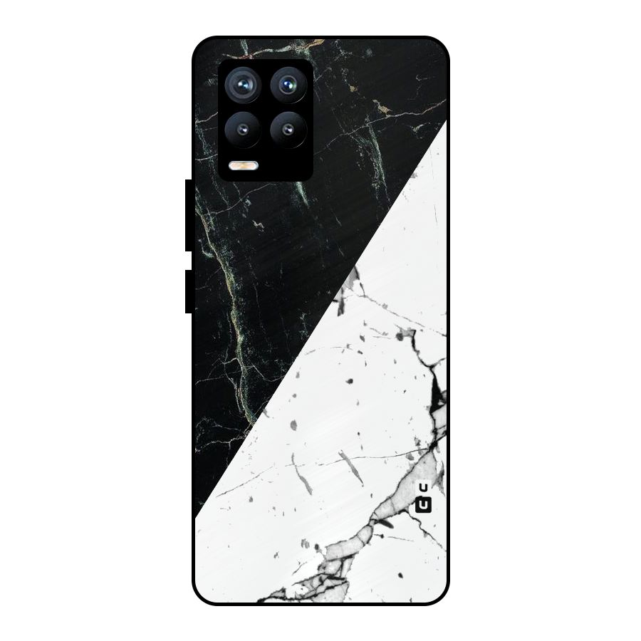 Stylish Diagonal Marble Metal Back Case for Realme 8 Pro