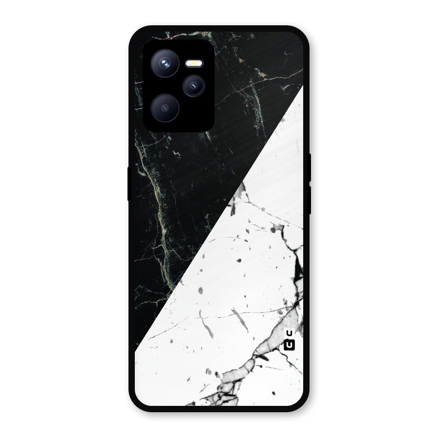 Stylish Diagonal Marble Metal Back Case for Realme C35