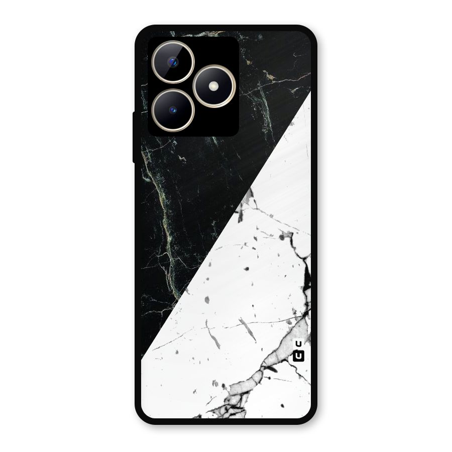 Stylish Diagonal Marble Metal Back Case for Realme C53