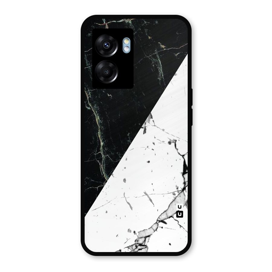 Stylish Diagonal Marble Metal Back Case for Realme Narzo 50 5G