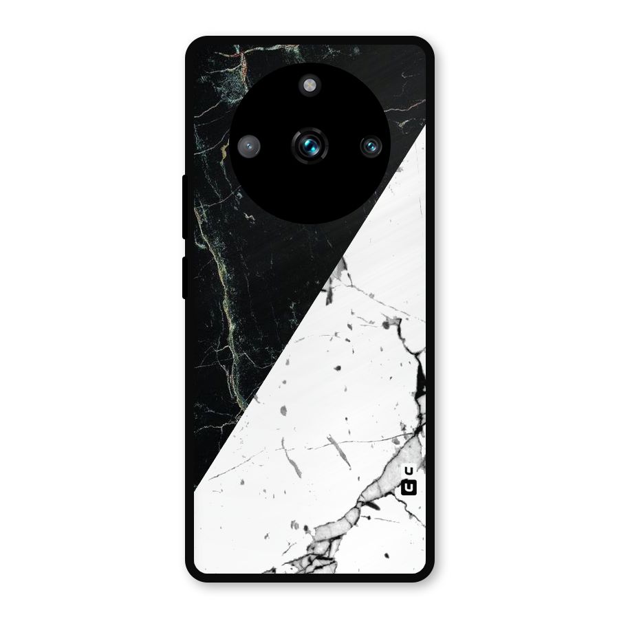 Stylish Diagonal Marble Metal Back Case for Realme Narzo 60 Pro