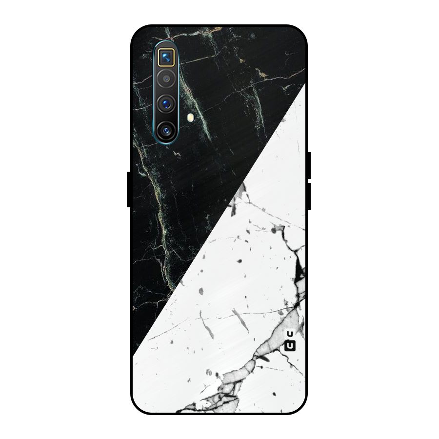 Stylish Diagonal Marble Metal Back Case for Realme X3 SuperZoom