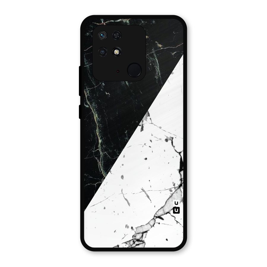 Stylish Diagonal Marble Metal Back Case for Redmi 10