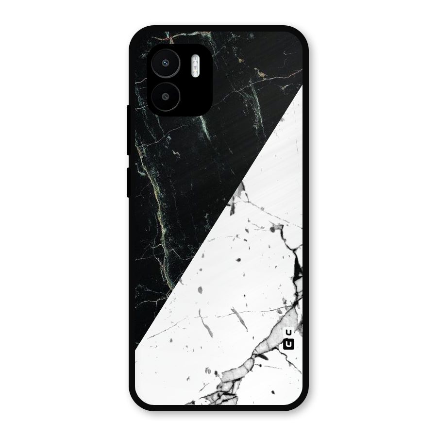 Stylish Diagonal Marble Metal Back Case for Redmi A1
