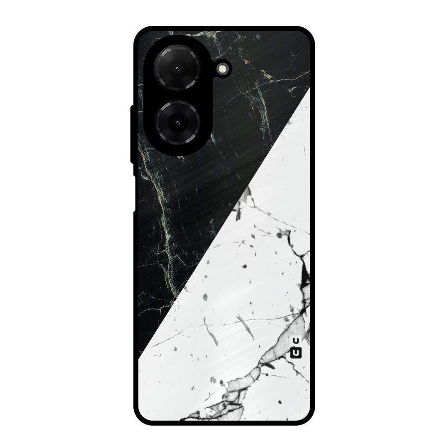 Stylish Diagonal Marble Metal Back Case for Redmi A5 4G