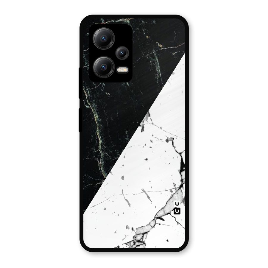 Stylish Diagonal Marble Metal Back Case for Redmi Note 12 5G