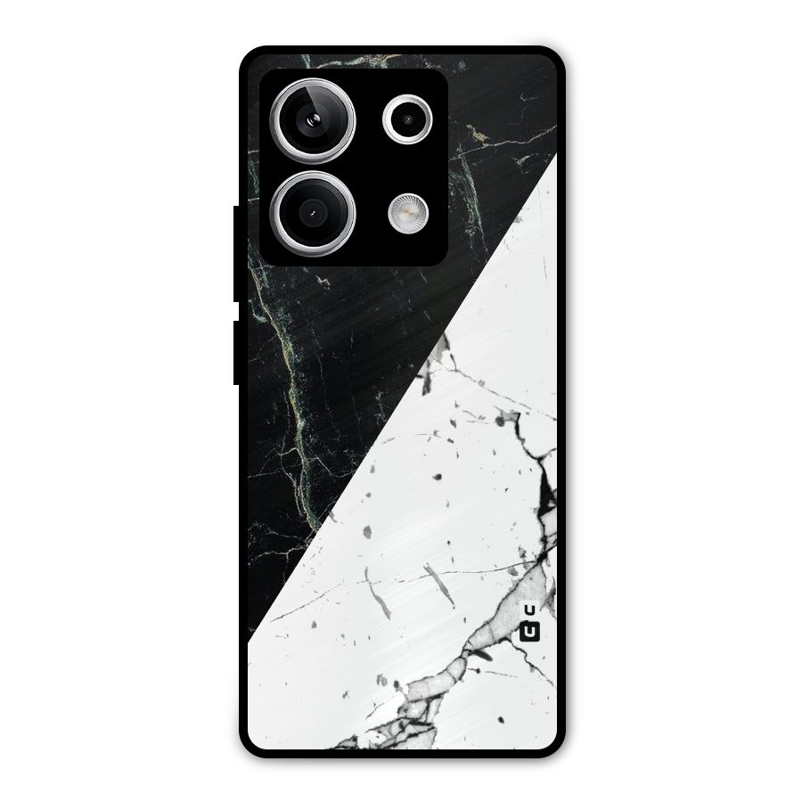 Stylish Diagonal Marble Metal Back Case for Redmi Note 13 5G