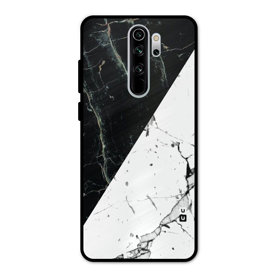 Stylish Diagonal Marble Metal Back Case for Redmi Note 8 Pro