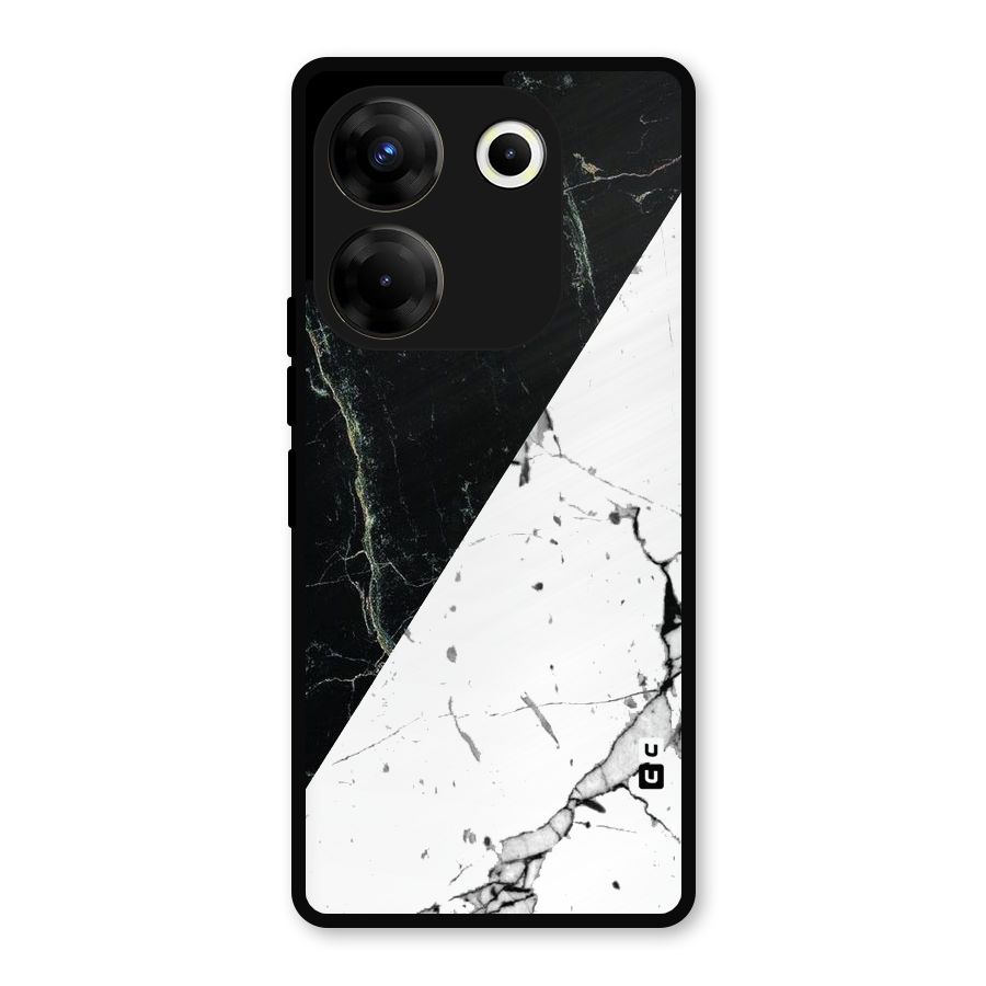 Stylish Diagonal Marble Metal Back Case for Tecno Camon 20