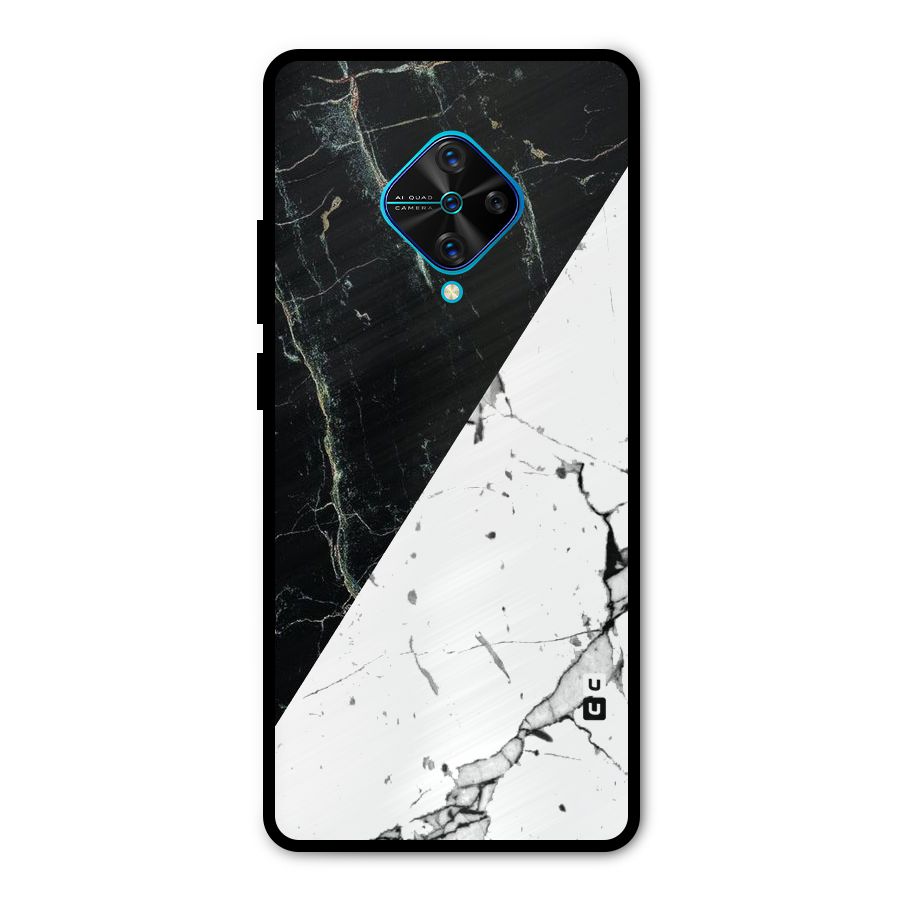Stylish Diagonal Marble Metal Back Case for Vivo S1 Pro