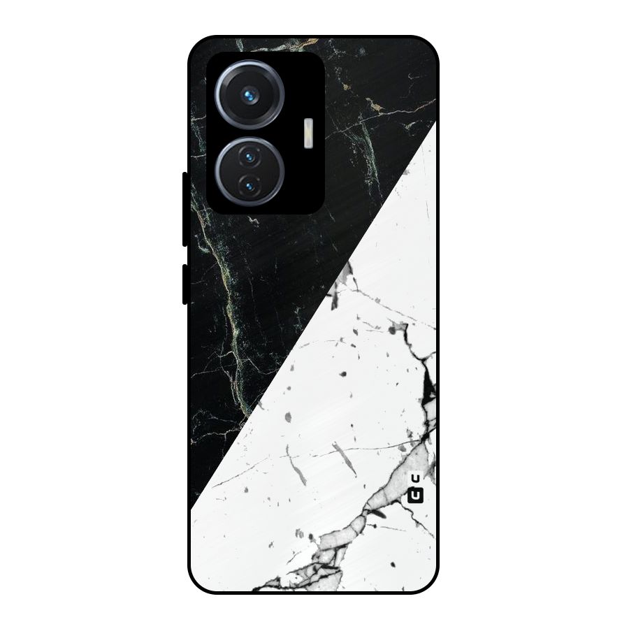 Stylish Diagonal Marble Metal Back Case for Vivo T1 44W