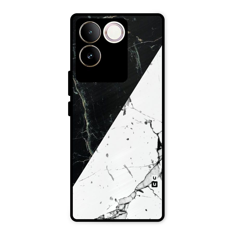 Stylish Diagonal Marble Metal Back Case for Vivo T2 Pro