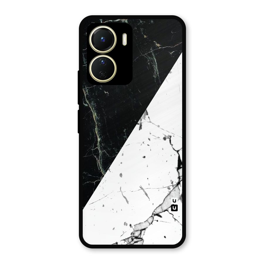 Stylish Diagonal Marble Metal Back Case for Vivo T2x