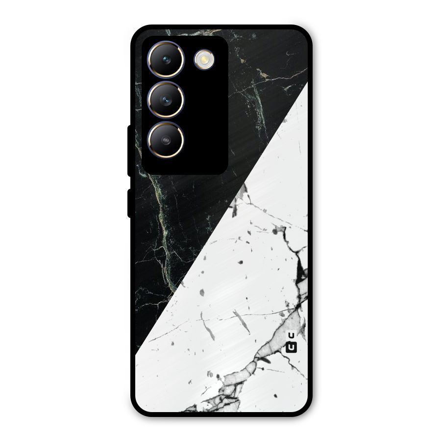 Stylish Diagonal Marble Metal Back Case for Vivo T3 5G