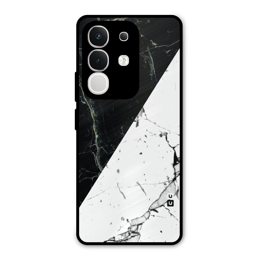 Stylish Diagonal Marble Metal Back Case for Vivo T4x