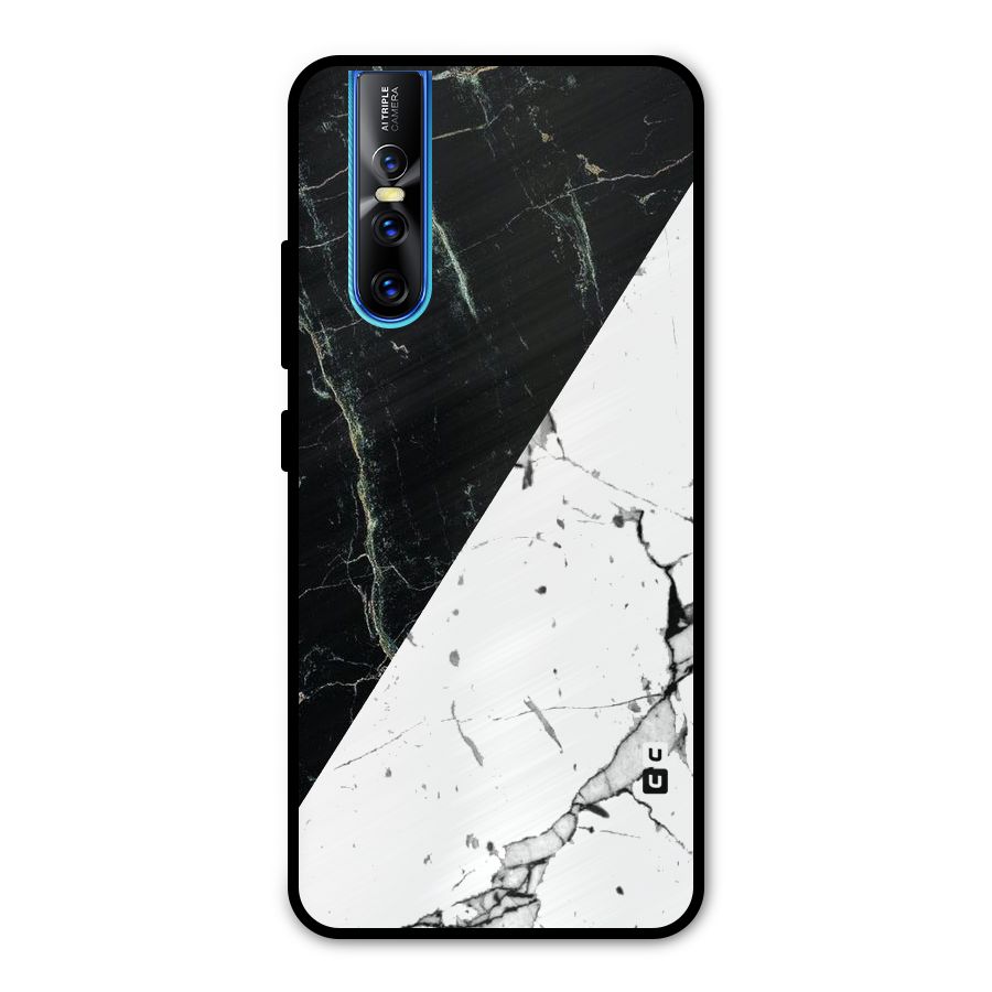 Stylish Diagonal Marble Metal Back Case for Vivo V15 Pro