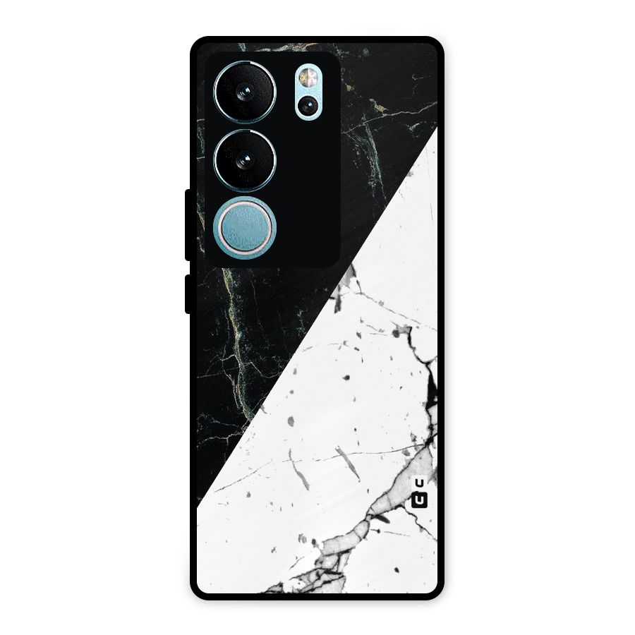 Stylish Diagonal Marble Metal Back Case for Vivo V29