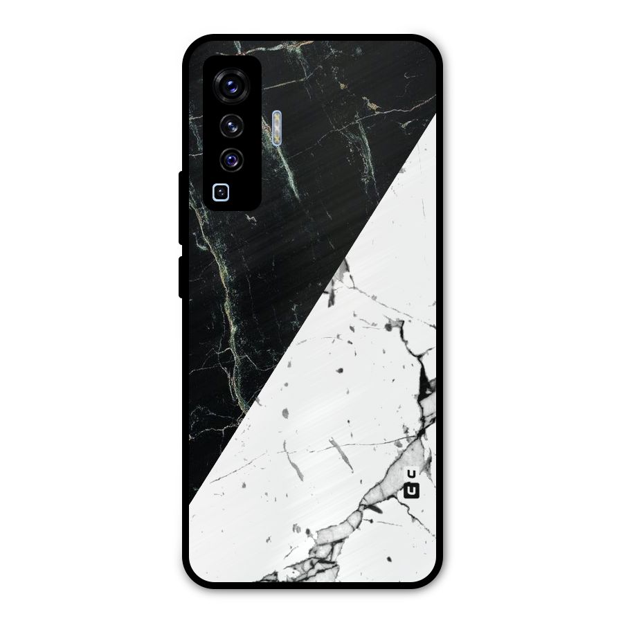Stylish Diagonal Marble Metal Back Case for Vivo X50