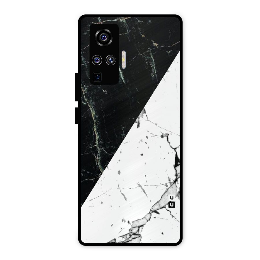 Stylish Diagonal Marble Metal Back Case for Vivo X50 Pro