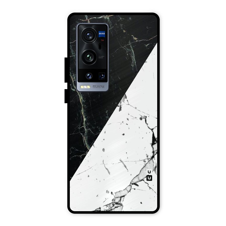 Stylish Diagonal Marble Metal Back Case for Vivo X60 Pro Plus