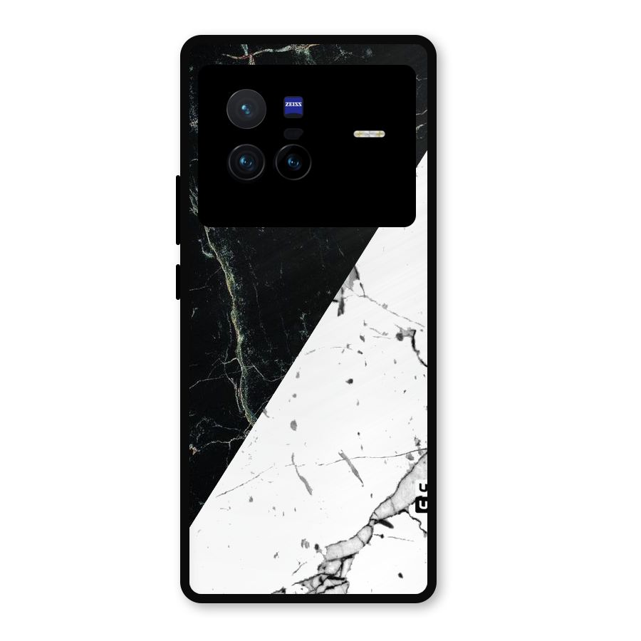 Stylish Diagonal Marble Metal Back Case for Vivo X80