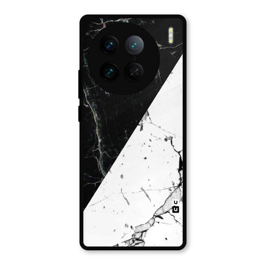 Stylish Diagonal Marble Metal Back Case for Vivo X90 Pro