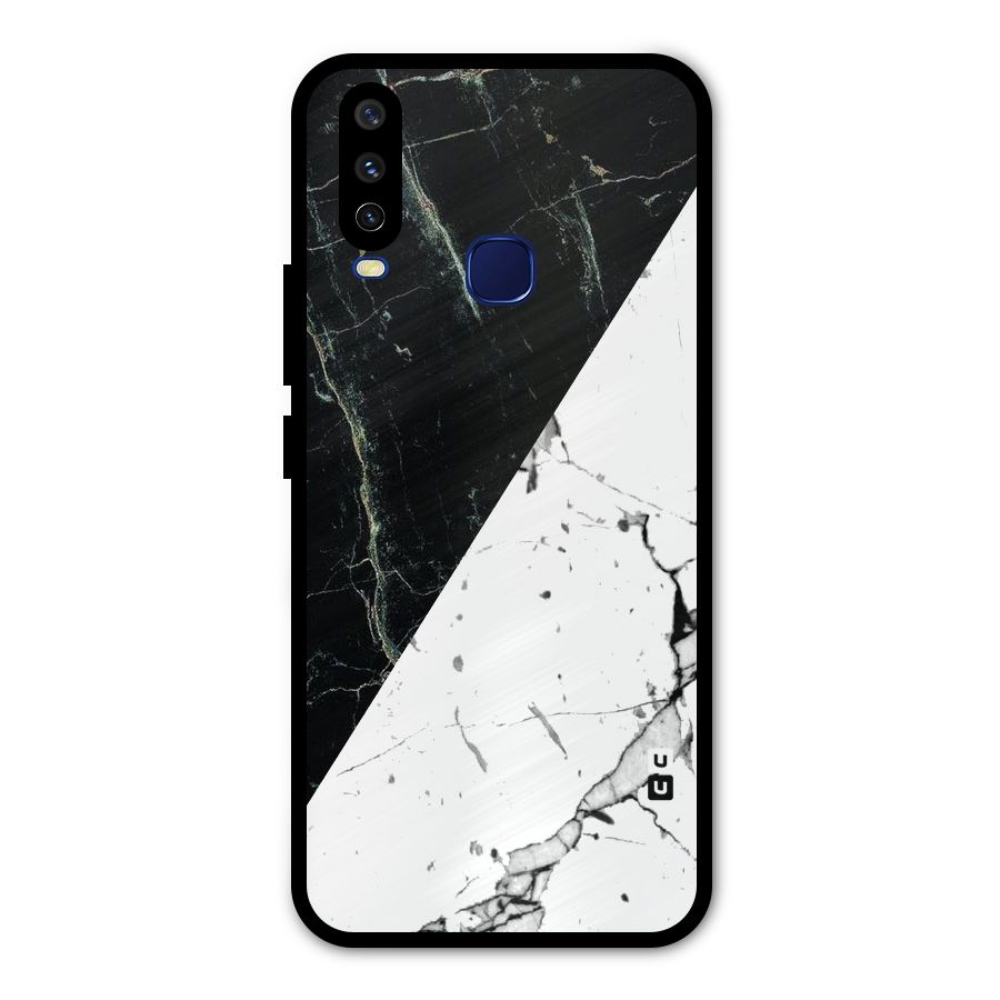 Stylish Diagonal Marble Metal Back Case for Vivo Y15