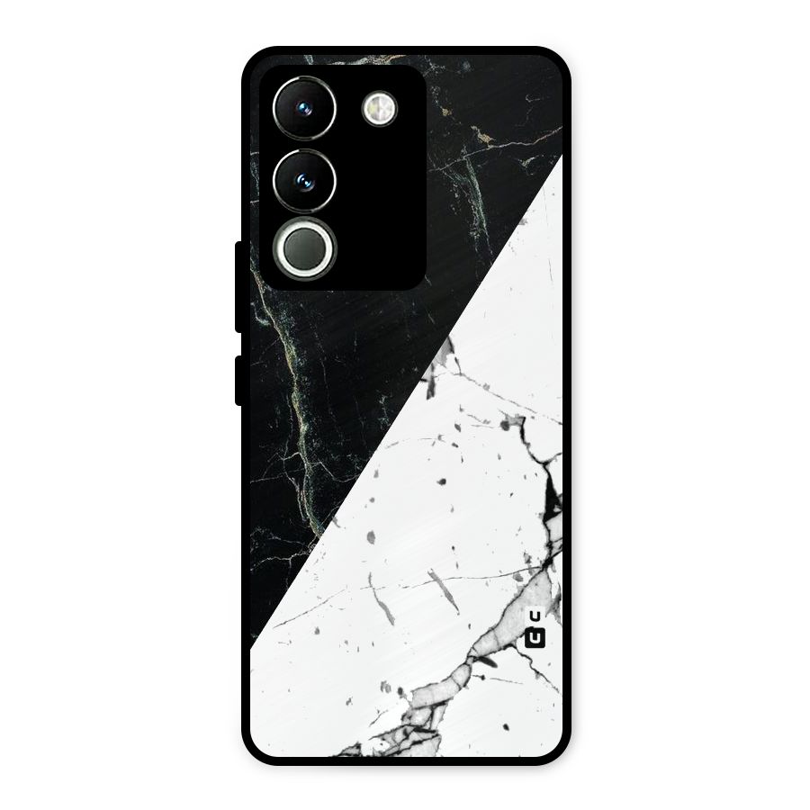 Stylish Diagonal Marble Metal Back Case for Vivo Y200