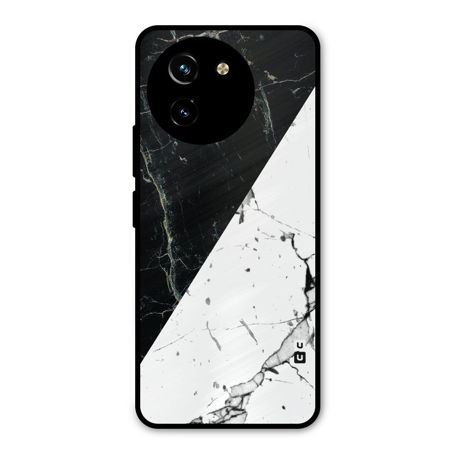 Stylish Diagonal Marble Metal Back Case for Vivo Y200i
