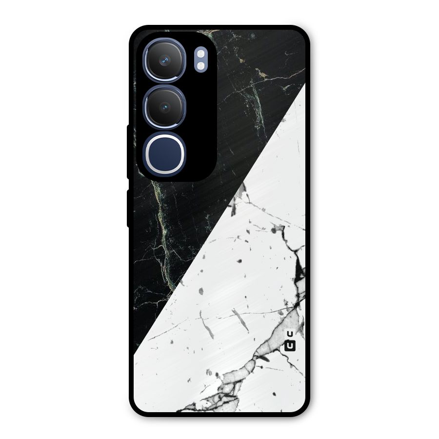 Stylish Diagonal Marble Metal Back Case for Vivo Y29