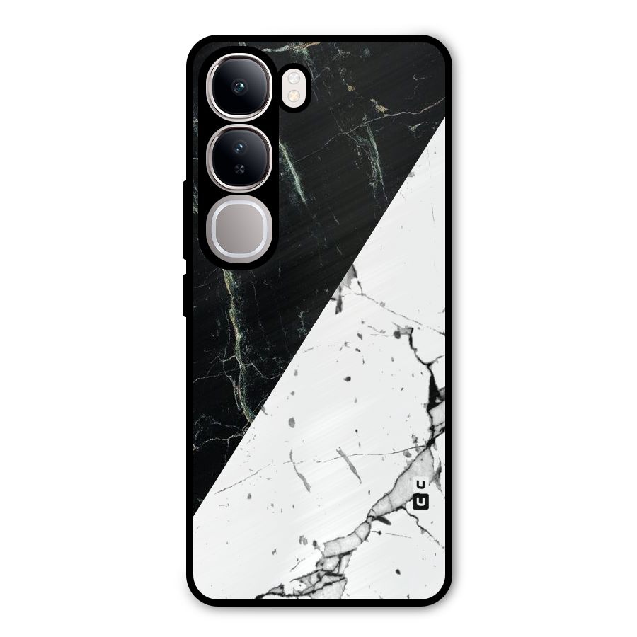 Stylish Diagonal Marble Metal Back Case for Vivo Y300