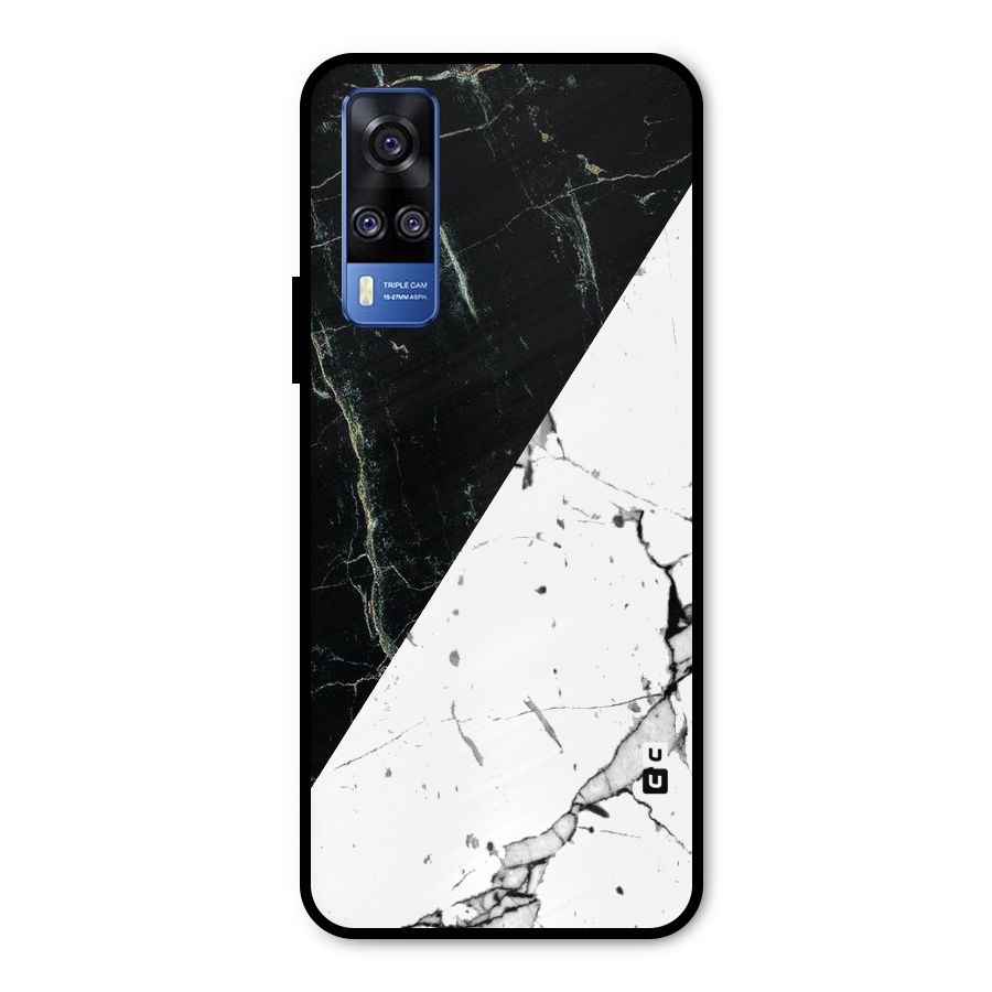 Stylish Diagonal Marble Metal Back Case for Vivo Y51A
