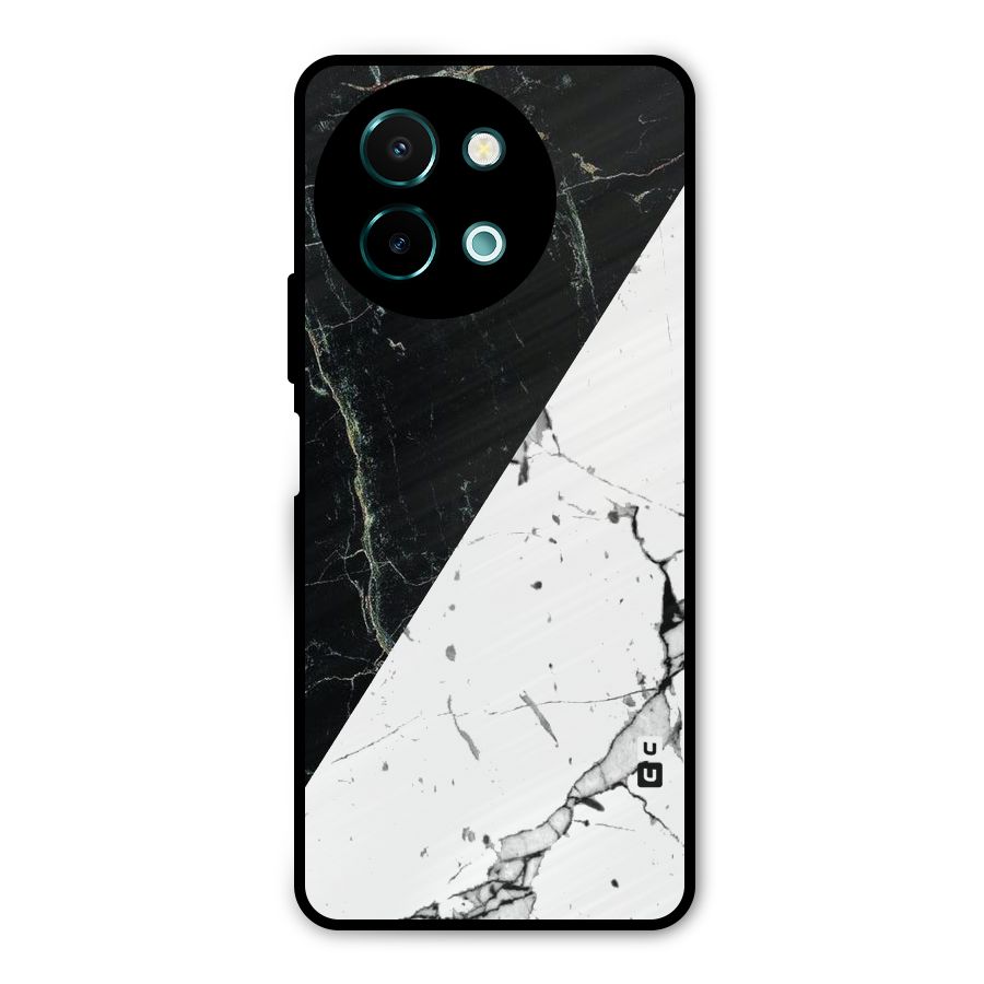 Stylish Diagonal Marble Metal Back Case for Vivo Y58